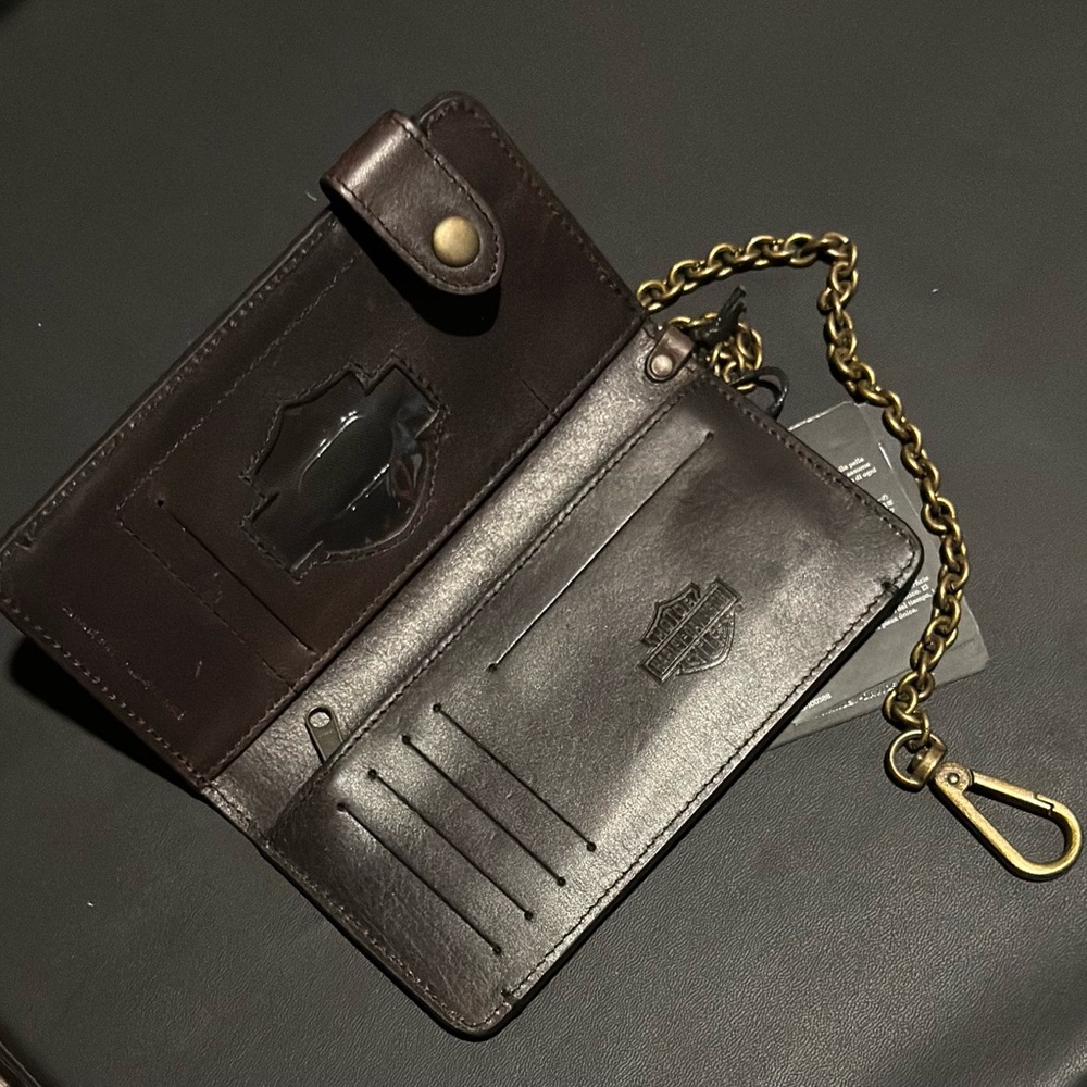 Harley-Davidson Black Leather Wallet with Chain